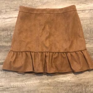 NWT J. Crew faux suede mini skirt with ruffle